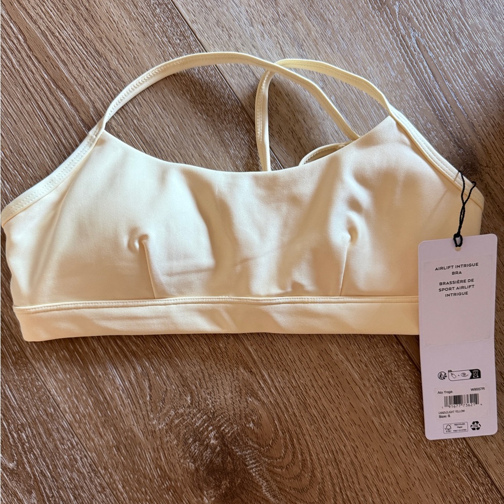 SOLD OUT ONLINE candlelight yellow Alo yoga airlift intrigue bra